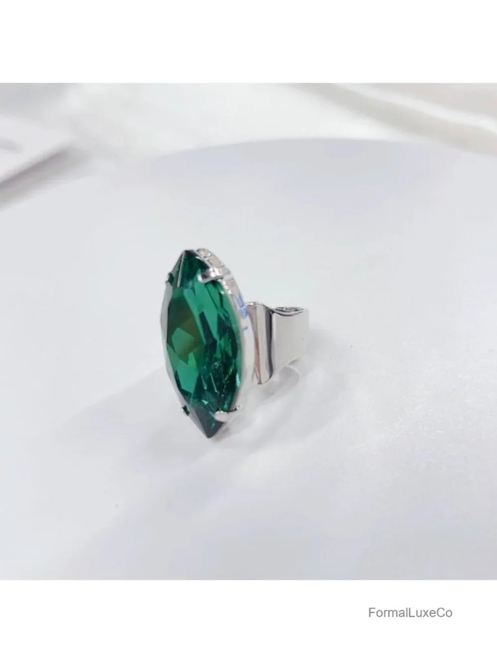 Marquise Rhinestone Cocktail Ring Chunky Statement Ring